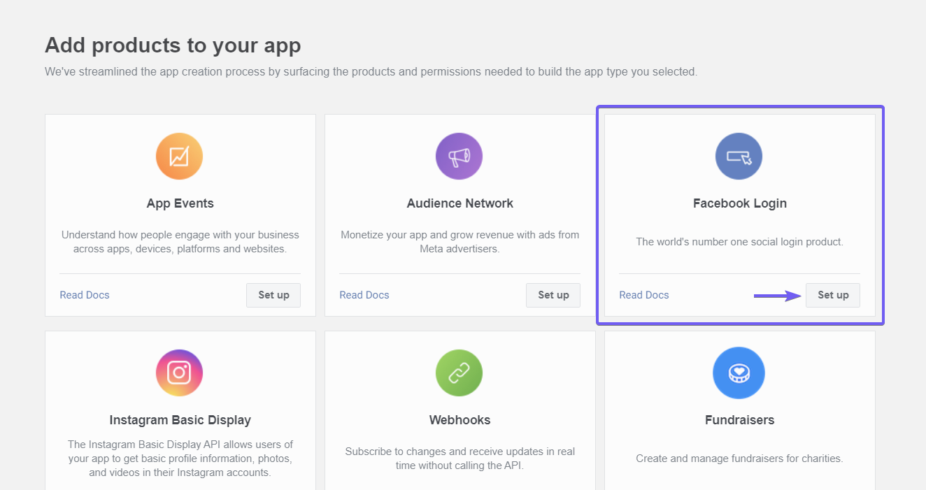 Continue with Facebook button